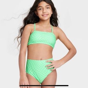 New! Girl’s checkered print bikini set